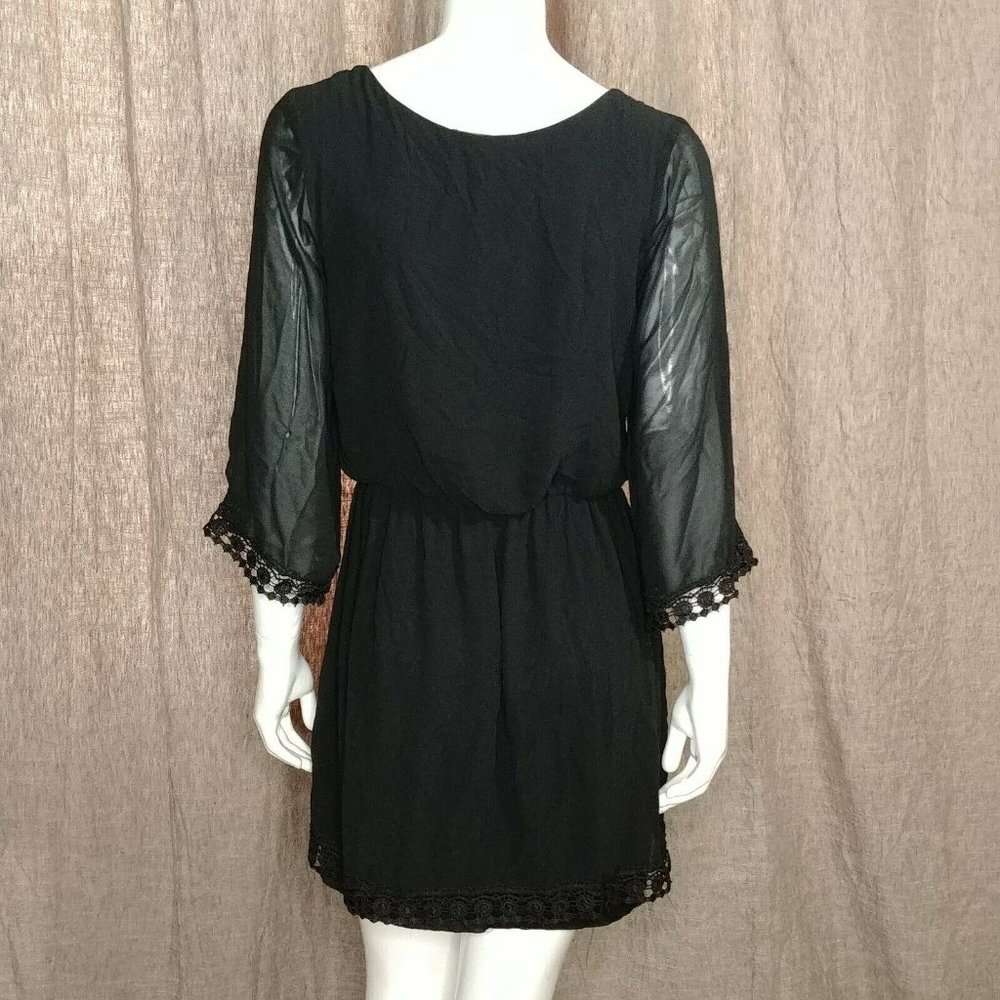 Jodi Kristopher Black Boho Style Dress Size Large - Picture 4 of 10